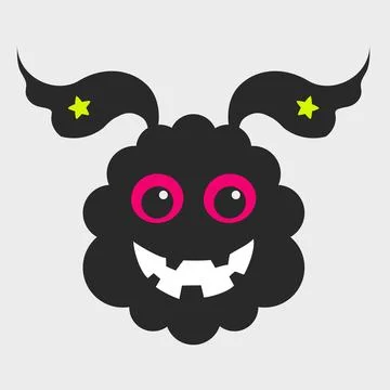 A cheerful cloud monster. A funny and cute monster. Flat cartoon character .. 스톡 일러스트