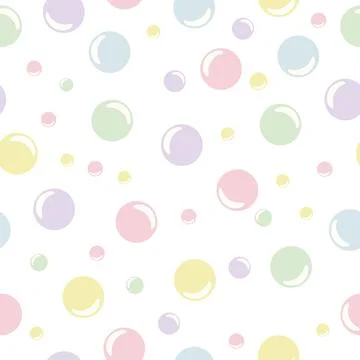 Cheerful colored soap bubbles, childish seamless pattern in soft pastel col.. 스톡 일러스트