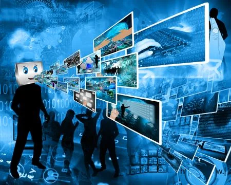 Cheerful computer Stock Illustration