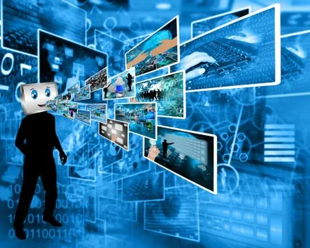 Cheerful computer 库存插图