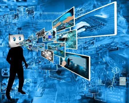 Cheerful computer Stock Illustration