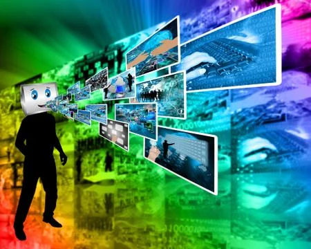 Cheerful computer 库存插图