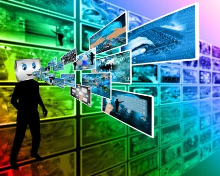 Cheerful computer Stock Illustration