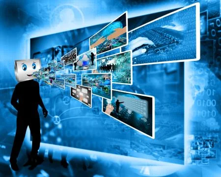 Cheerful computer 库存插图