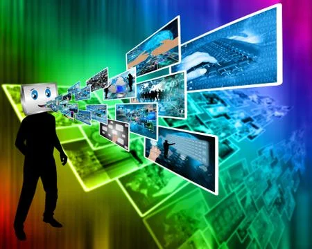 Cheerful computer Stockillustratie