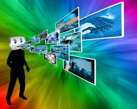 Cheerful computer Stockillustratie