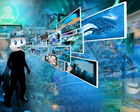 Cheerful computer Stock Illustration