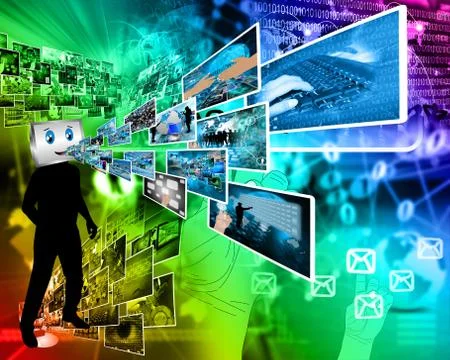 Cheerful computer Stock Illustration