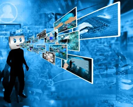 Cheerful computer Stock Illustration