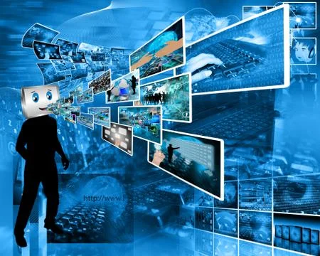 Cheerful computer 库存插图