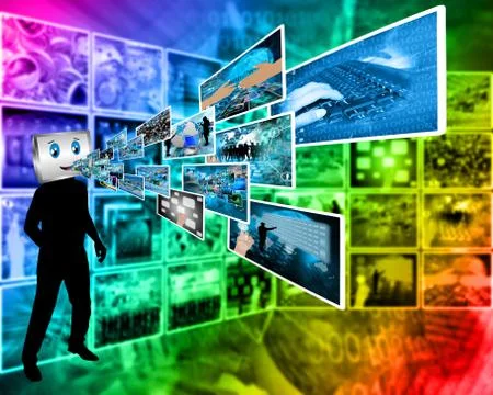 Cheerful computer Stock Illustration