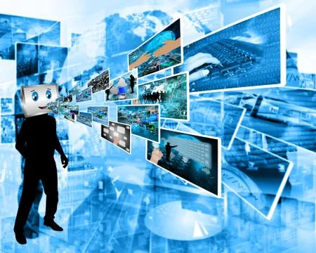 Cheerful computer 库存插图