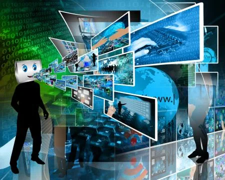 Cheerful computer 库存插图