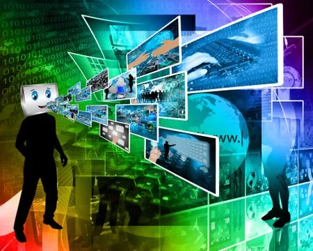 Cheerful computer Stock Illustration