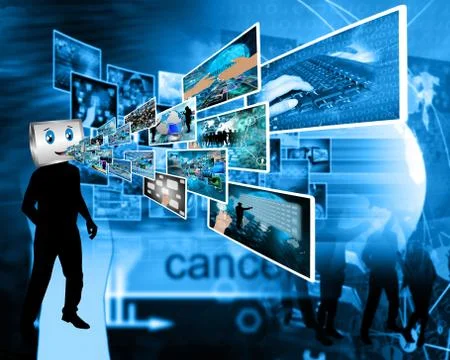 Cheerful computer 库存插图