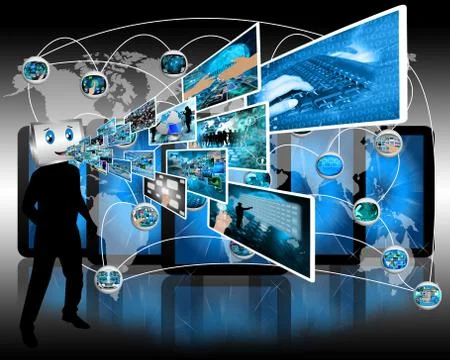 Cheerful computer Stock Illustration