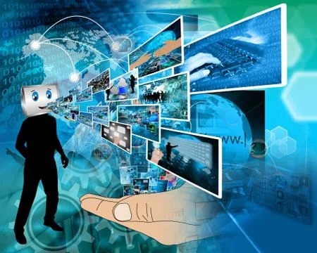 Cheerful computer Stockillustratie