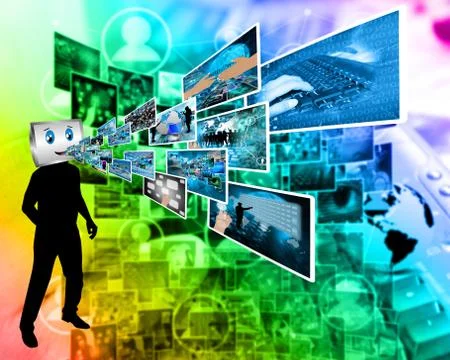 Cheerful computer Stockillustratie