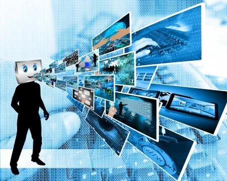 Cheerful computer Stock Illustration