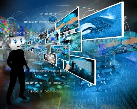 Cheerful computer Stockillustratie