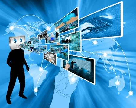 Cheerful computer 库存插图