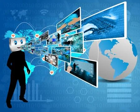 Cheerful computer Stock Illustration