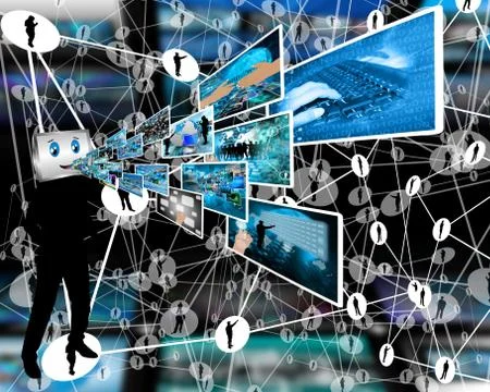 Cheerful computer Stock Illustration