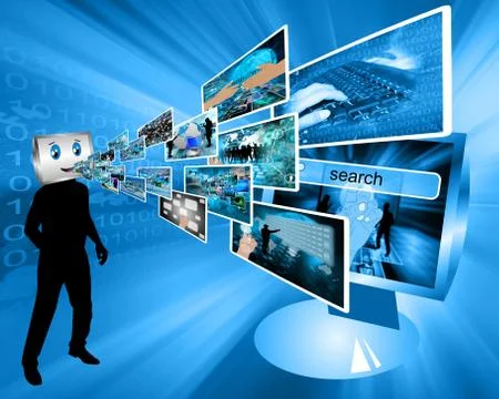 Cheerful computer Stock Illustration