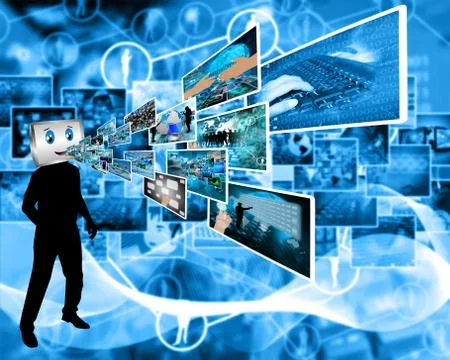 Cheerful computer 库存插图