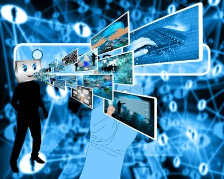 Cheerful computer Stock Illustration