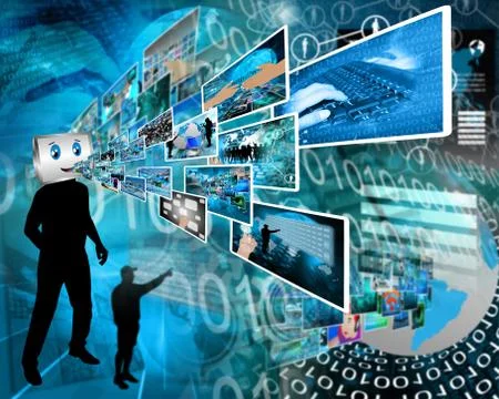 Cheerful computer Stock Illustration