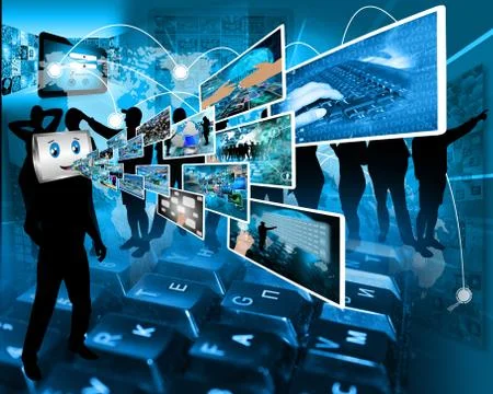 Cheerful computer Stock Illustration