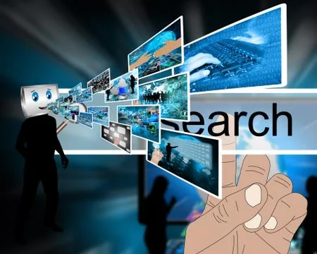 Cheerful computer Stock Illustration