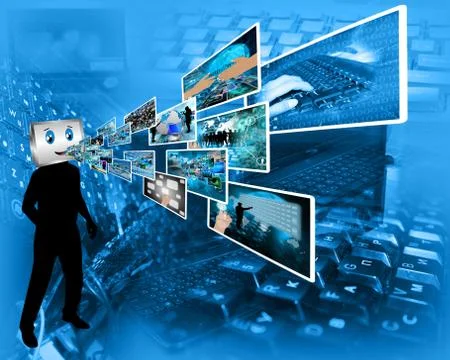 Cheerful computer Stockillustratie