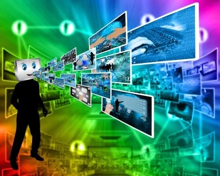 Cheerful computer Stock Illustration