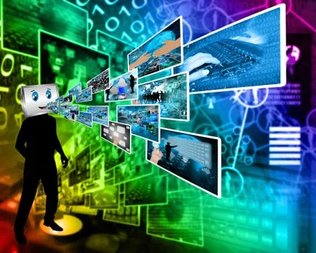 Cheerful computer Stock Illustration