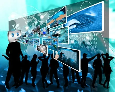 Cheerful computer Stock Illustration