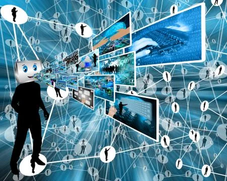 Cheerful computer Stock Illustration