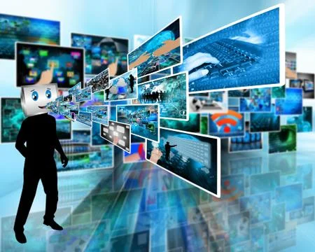 Cheerful computer Stock Illustration