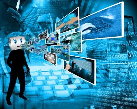 Cheerful computer 스톡 일러스트