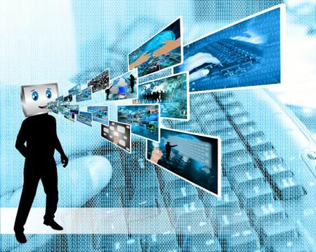 Cheerful computer Stockillustratie