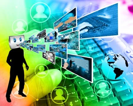 Cheerful computer Stock Illustration