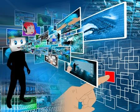 Cheerful computer Stockillustratie