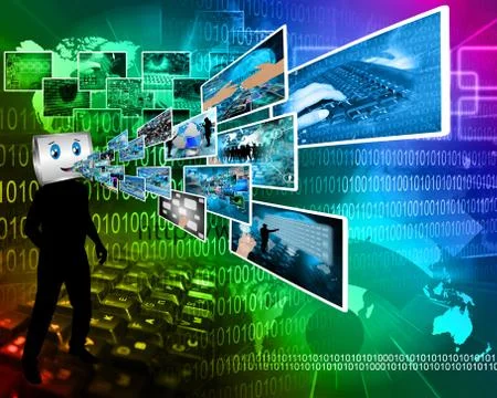 Cheerful computer Stockillustratie