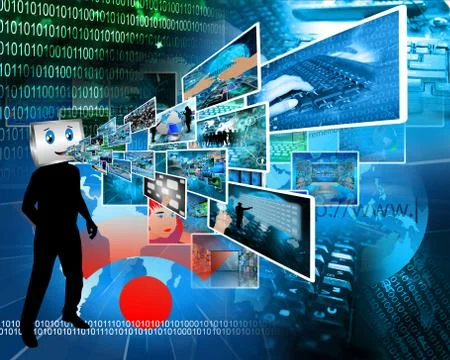 Cheerful computer Stock Illustration