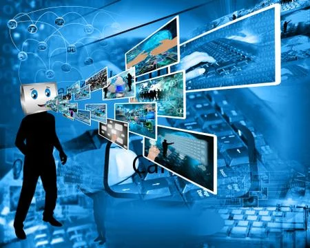 Cheerful computer Stock Illustration