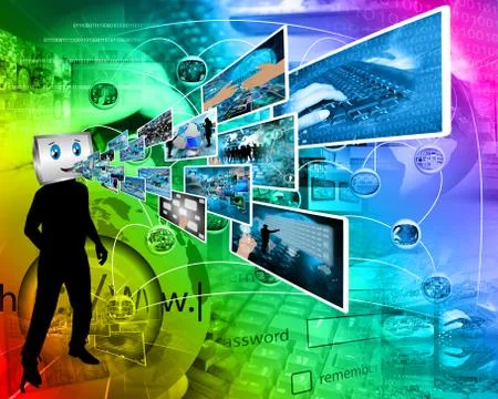 Cheerful computer Stock Illustration