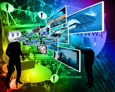 Cheerful computer Stock Illustration