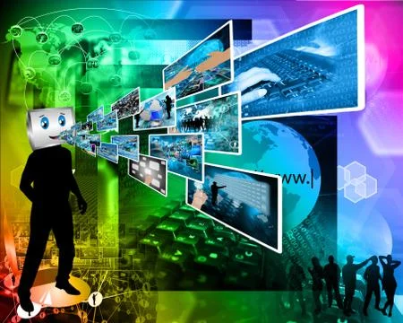 Cheerful computer Stockillustratie