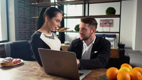 Cheerful couple in flat Stock Footage 152043038